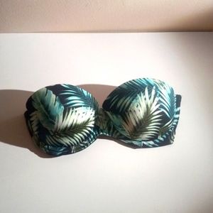 VICTORIA'S SECRET PINK MALIBU PRINT STRAPLESS PADDED BRA 34C.